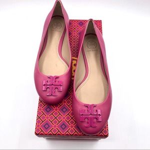 Tory Burch Lowell Ballet Flat Shoes Saucy Pink Size 6.5